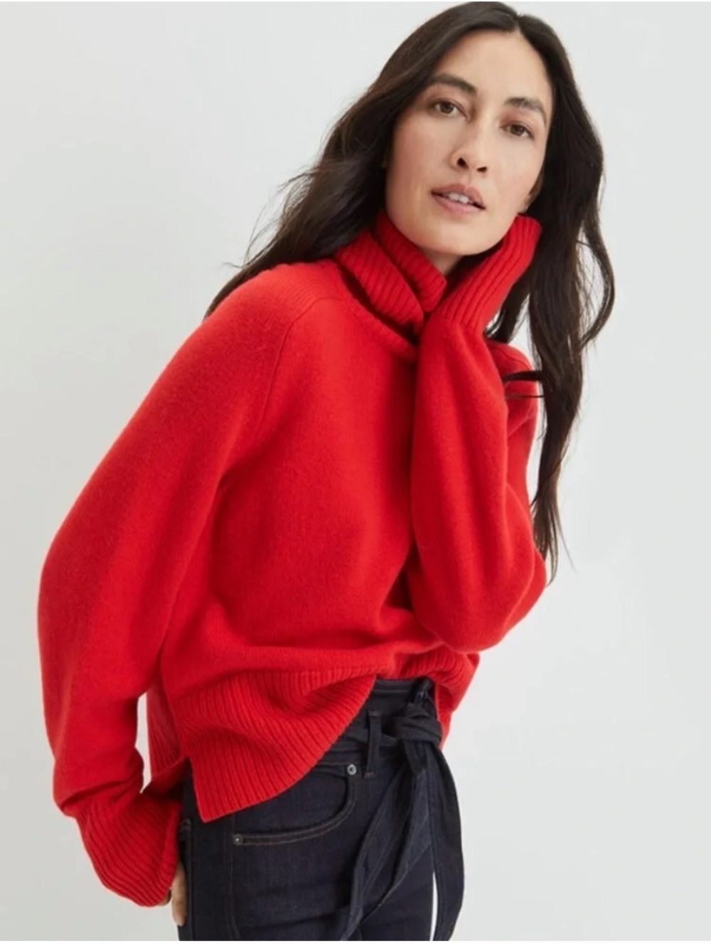 VERONICA BEARD Lerato 100% Cashmere Turtleneck Sweater In Red XS Quite Luxury